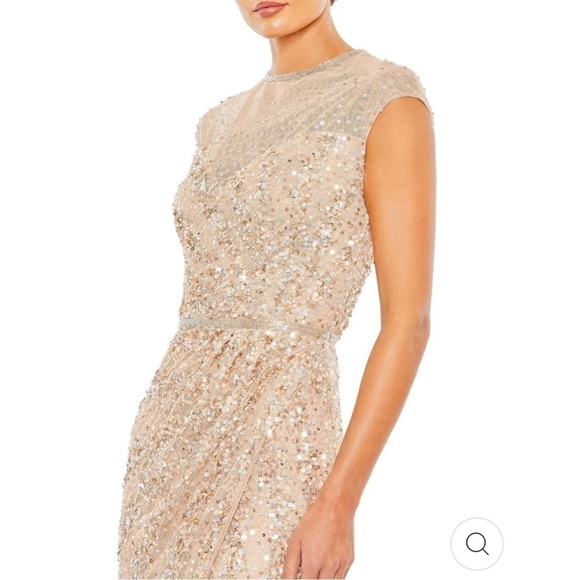 Ms Duggal EMBELLISHED ILLUSION HIGH NECK CAP SLEEVE GOWN size 2 NEW $498 spring - Picture 3 of 13